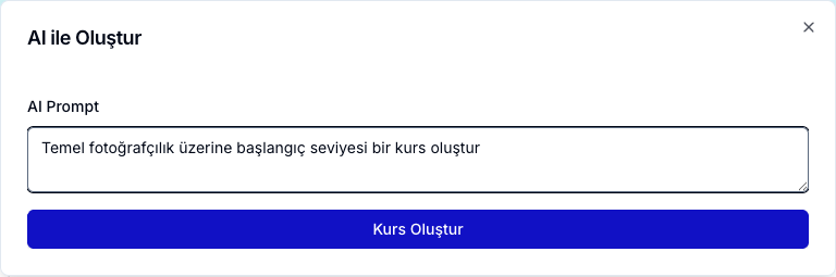 AI ile Oluştur istem alanı