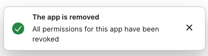 Zoom uygulama kaldırma onayı — 'Remove app' butonu ve onay diyaloğu